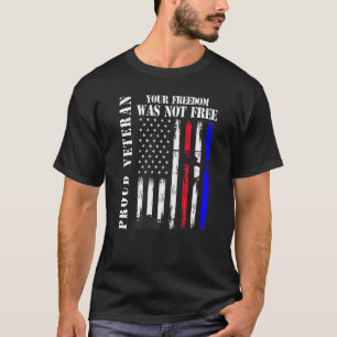 Proud Veteran Dad Freedom Military 4th Of July Ame T-Shirt