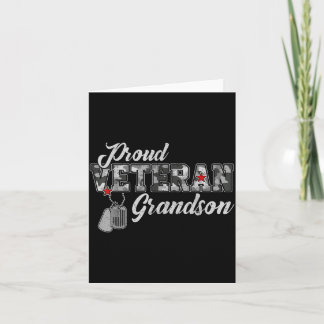 Proud Veteran Grandson Camouflage Vet Family Card
