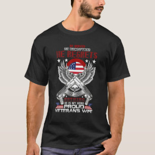 Proud Veteran's Wife Usa Flag Vintage T-Shirt