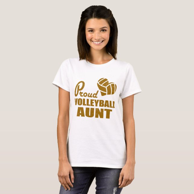 PROUD VOLLEYBALL AUNT,VOLLEYBALL,SPORT,AUNT T-Shirt (Front Full)