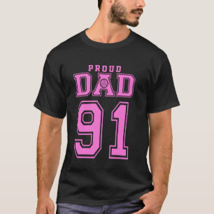 Proud Volleyball Dad Number 91 P T-Shirt