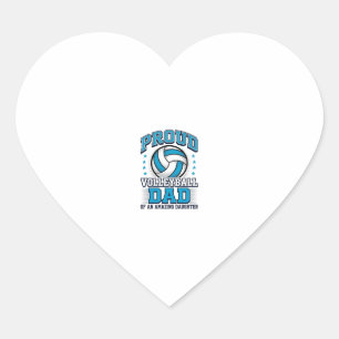 Proud Volleyball Dad Vintage Sports Shirt Design_1 Heart Sticker