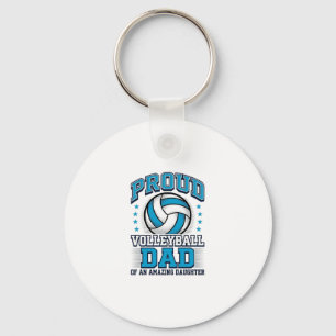 Proud Volleyball Dad Vintage Sports Shirt Design_1 Keychain