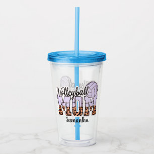 Proud Volleyball Mom – Serving Up Support Acrylic Tumbler