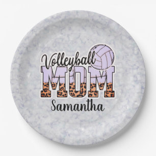 Proud Volleyball Mom – Serving Up Support Paper Plate