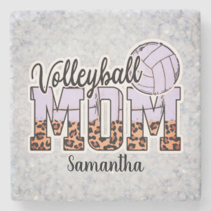 Proud Volleyball Mom – Serving Up Support Stone Coaster