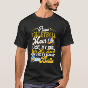 Proud Volleyball Mom  She's Stealin' Balls Family T-Shirt