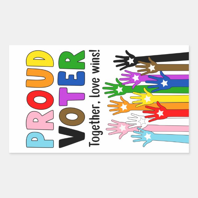 Proud Voter - Together, love wins! Sticker (Front)