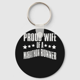 Proud Wife of a Marathon Runner Keychain