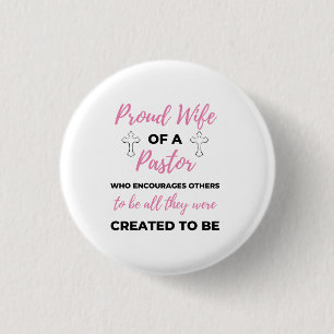 Proud Wife Of A Pastor Who Encourages bl 1 Inch Round Button