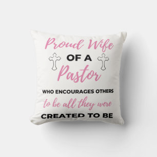Proud Wife Of A Pastor Who Encourages bl Throw Pillow
