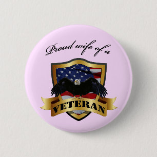 Proud wife of a Veteran 2 Inch Round Button