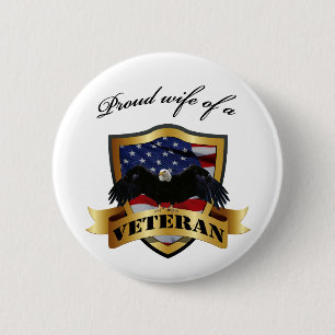 Proud wife of a Veteran 2 Inch Round Button