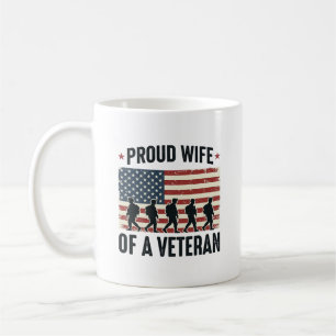 Proud Wife of a Veteran Patriotic Shirt Design (2) Coffee Mug