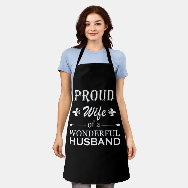 proud wife of a wonderful husband apron (Worn)