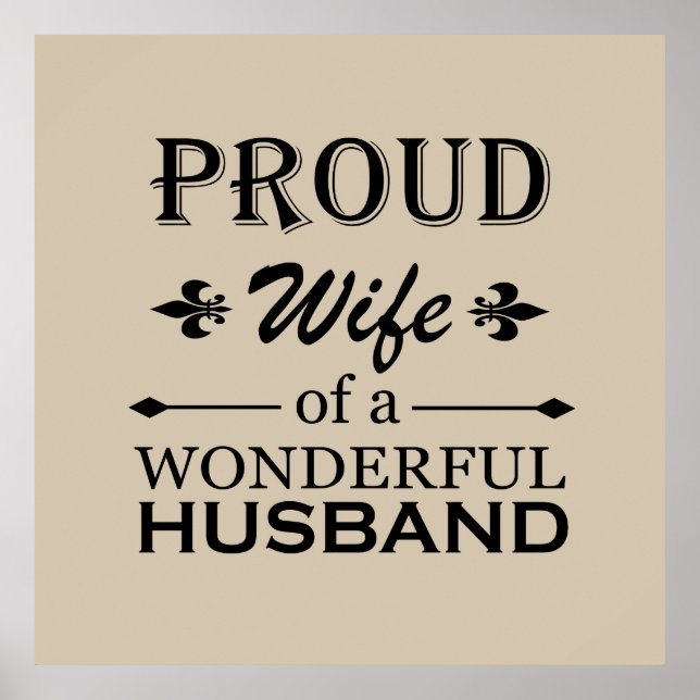 proud wife of a wonderful husband poster (Front)