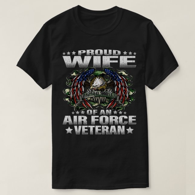 Proud Wife Of An Air Force Veteran Military Vet Sp T-Shirt (Design Front)