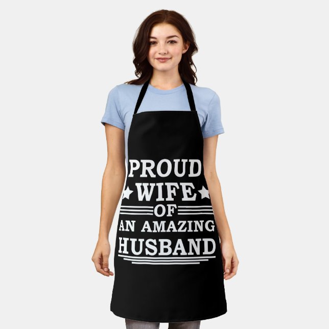 proud wife of an amazing husband apron (Worn)