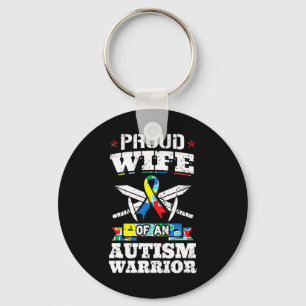 Proud Wife Of An Autism Warrior Autistic Awareness Keychain