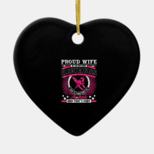 Proud Wife Of An Awesome Electrician Gift Ceramic Ornament