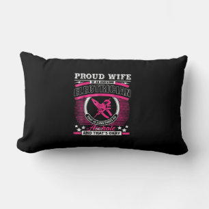 Proud Wife Of An Awesome Electrician Gift Lumbar Pillow
