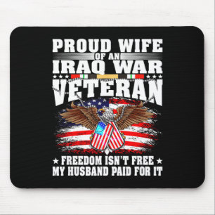 Proud wife of iraq war veteran - military freedom mouse pad