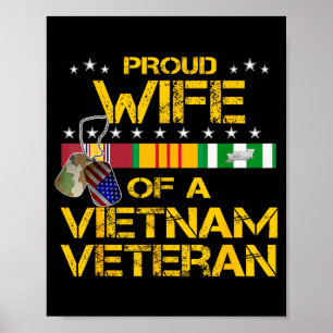 Proud wife vietnam veteran my husband hero Design Poster