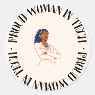 Proud Woman in Tech Classic Round Sticker