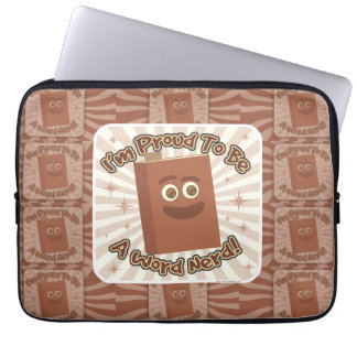 Proud Word Nerd Pattern Slogan Fun Art Laptop Sleeve
