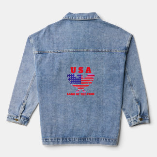 "Proudly American: Land of the Free" Denim Jacket