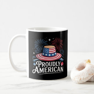 Proudly American - Patriotic Beach Sunhat Coffee Mug