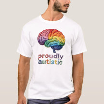 Proudly Autistic Embroidered Rainbow Brain Design 