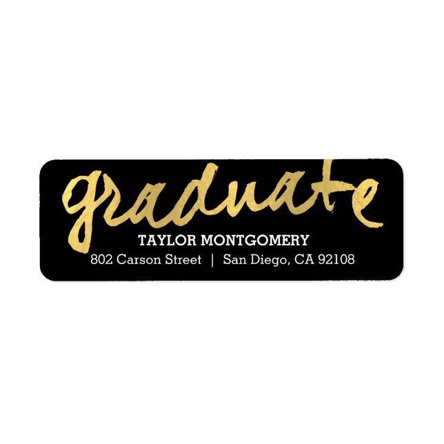 Proudly Brushed Editable Colour Graduation Label (Front)