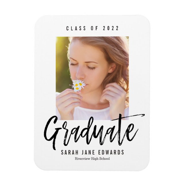 Proudly Brushed Graduation Announcement Magnet (Vertical)