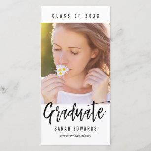 Proudly Brushed Graduation Photo Card Announcement