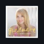 Proudly Brushed Photo Graduation Napkins<br><div class="desc">Design © BERRYBERRYSWEET.COM. Visit our website for matching collections and other stylish designs.</div>