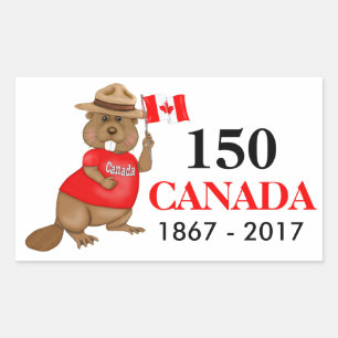 Proudly Canadian Beaver 150 Anniversary Sticker