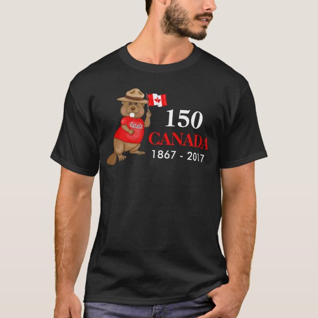 Proudly Canadian Beaver 150 Anniversary T-Shirt (Front)