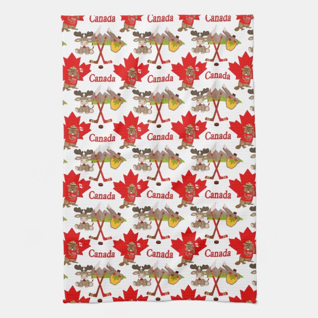 Proudly Canadian Beaver Kitchen Towel (Vertical)