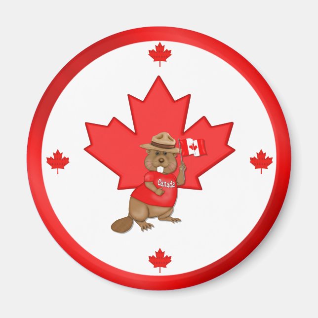 Proudly Canadian Beaver Magnet (Front)