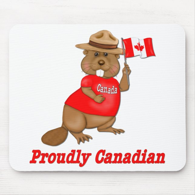 Proudly Canadian Beaver Mouse Pad (Front)
