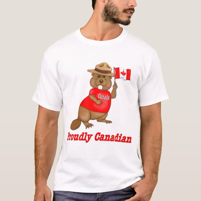 Proudly Canadian Beaver T-Shirt (Front)
