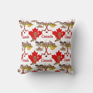 Proudly Canadian Beaver Throw Pillow