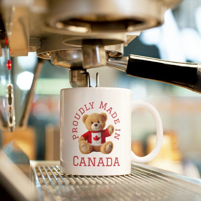 Proudly Made in Canada with Teddy Bear Coffee Mug (Creator Uploaded)
