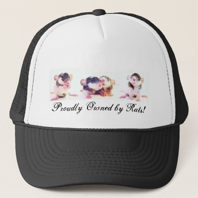 Proudly Owned by Rats! Trucker Hat (Front)