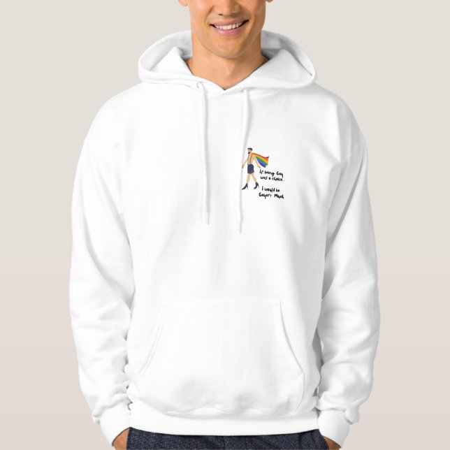 Proudly Queer Pullover: Cute, Funny, Love Hoodie (Front)