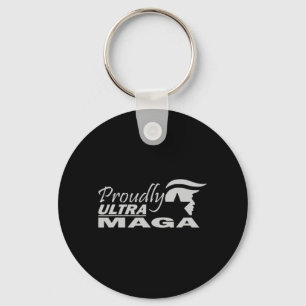 Proudly Ultra Maga Trump Anti Joe Biden Ultra Maga Keychain