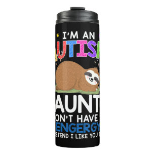 Proudly wear this cute sloth autism shirt to raise thermal tumbler