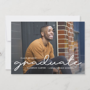 Proudly Written Editable Colour Graduation Invitation