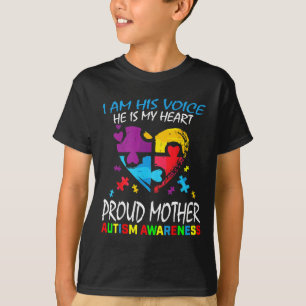 Pround Autism Mom Heart Mother Puzzle Piece Autism T-Shirt